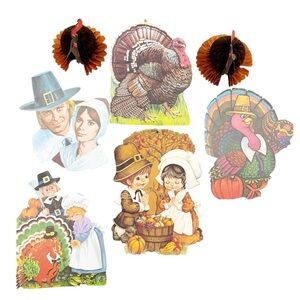Vintage Thanksgiving Fall Harvest Paper Decorations